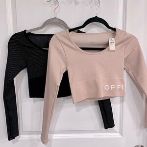 Aerie Off-Line Cropped Athletic Long Sleeve Shirts - $15 for Both